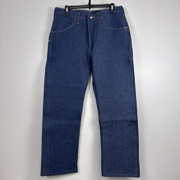 Vintage Rustler by Wrangler Bootcut Jeans 34x28 USA Made 100% Cotton NWT Dark - Picture 5 of 8